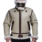 White Shearling Jacket For Winter B3 - Warmth Jacket Zing Apparel