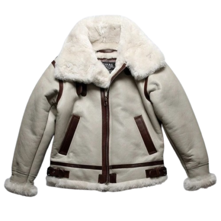 White Shearling Jacket For Winter B3 - Warmth Jacket Zing Apparel