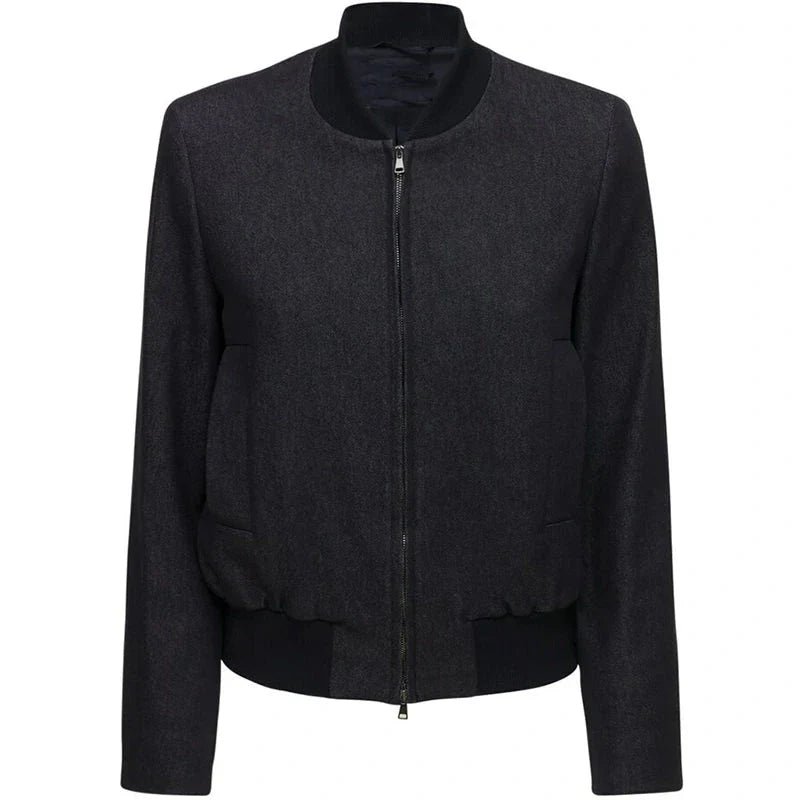 Bomber Varsity Jacket Women, Black Zing Apparel