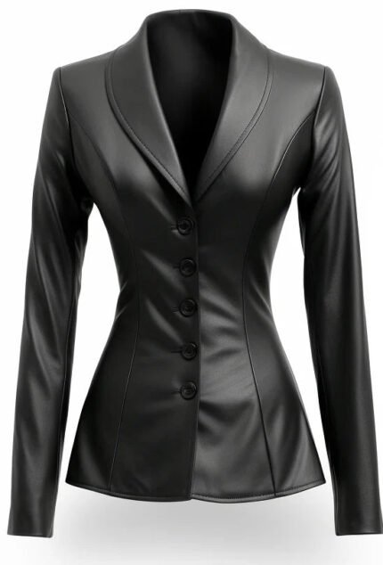 Women_Black_Leather_Slim_fit_Coat