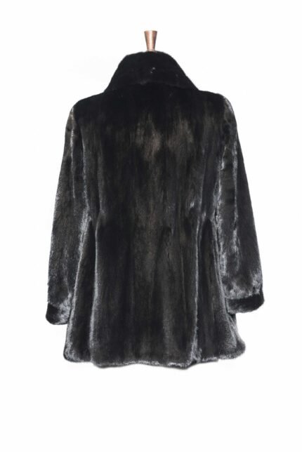 Women Black Mink Fur Coat For Sale