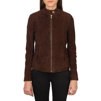Kelsee Mocha Suede Jacket Women, Brown Zing Apparel