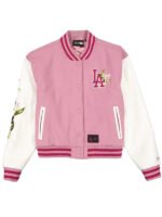 Women's Los Angeles Dodgers Bomber Jacket Pink Back