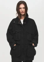 Black Denim Barn Jacket Women