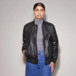 Women’s leather bomber jacket