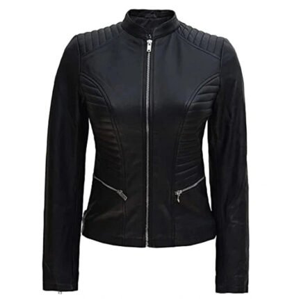 Leather Jacket Padded, Women Biker Jacket Zing Apparel