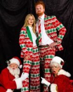 Womens-Knit-Print-Christmas-Suit