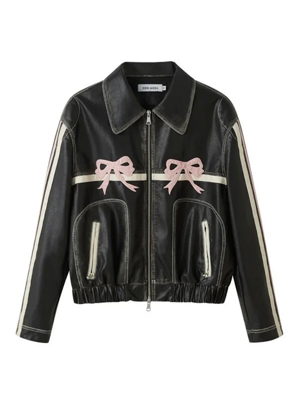Womens-Pink-Bow-Leather-Oversized-Jacket Womens-Pink-Bow-Leather-Oversized-Jacket