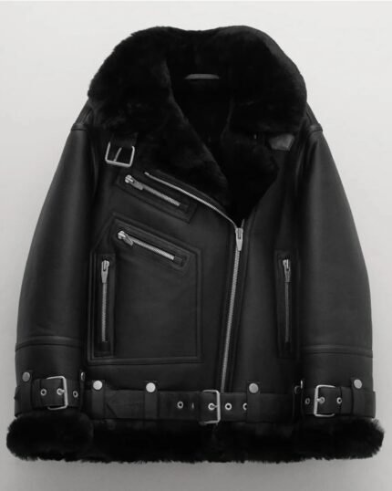 Womens-Shearling-Aviator-Jacket-Black