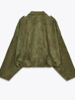 Zara Suede Jacket Women Green - Image 3