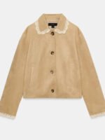 Zara Suede Jacket Women Beige - Image 3