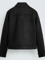 Zara Suede Jacket Men Black - Image 5
