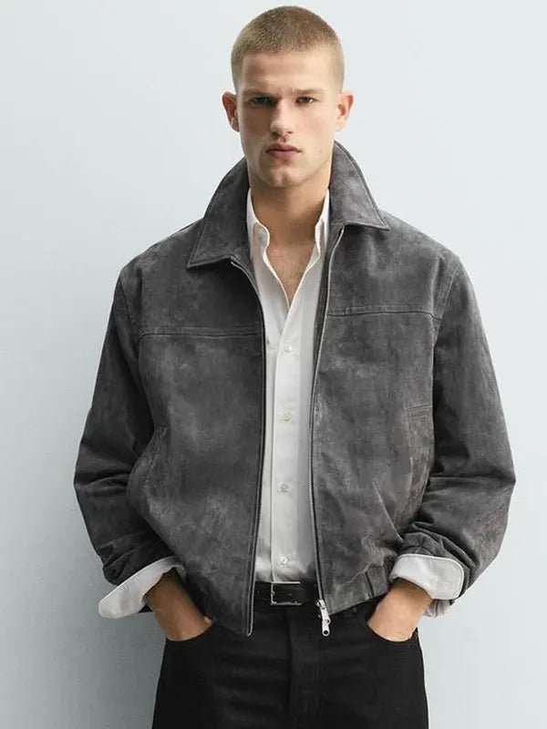 Zara_Suede_Jacket_Men_Grey Zara Suede Jacket Men Grey - Image 1