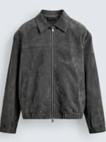 Zara Suede Jacket Men Grey - Image 2