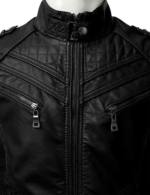 Zipper Black Lamb Skin Leather Jacket Sale