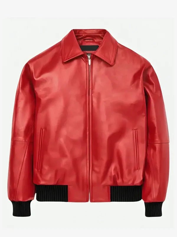 albanian-leather-jacket-drake Drake Albanian Flag Jacket - Image 1