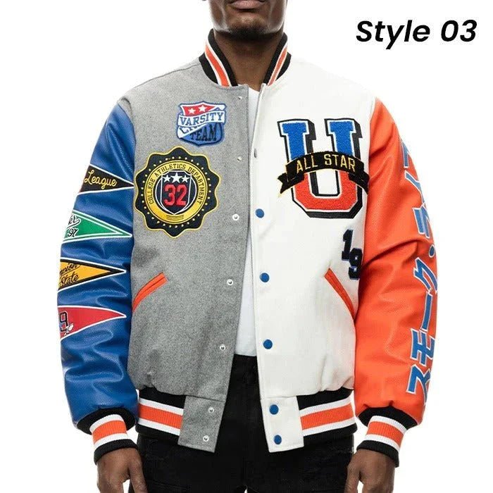 All Star Varsity Jacket Men, Multi Zing Apparel