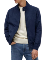 Crocodile Fur Cotton Jacket Men, Blue Zing Apparel