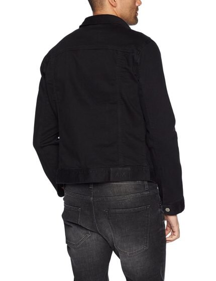 Samlona Plus Size Men Denim Jackets, Black