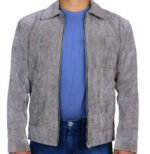 Grey Classic Suede Jacket Men Zing Apparel