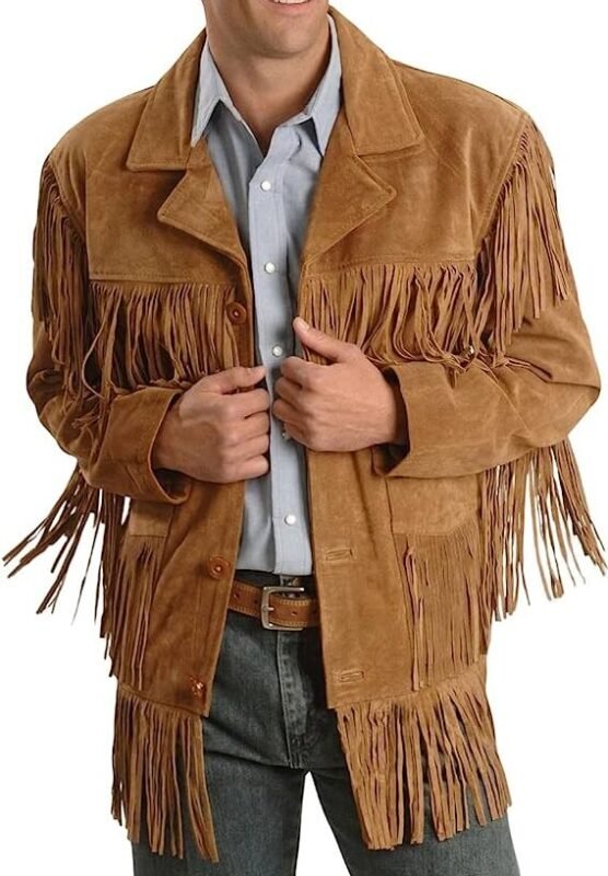 Cowboy Western Fringe Suede Leather Jacket Zing Apparel
