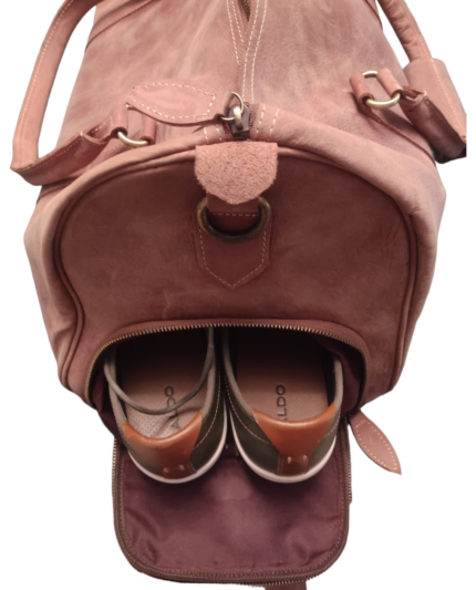 Leather Weekend Travel Bag Wilson, Brown Zing Apparel