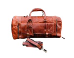 Handmade Travel Leather Duffle Bag, Brown Zing Apparel