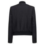 Zipper Cotton Bomber Jacket Women, Black Zing Apparel