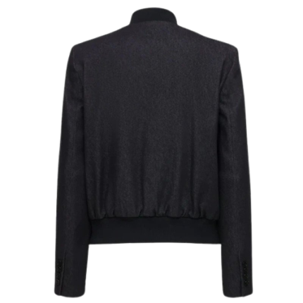 Zipper Cotton Bomber Jacket Women, Black Zing Apparel