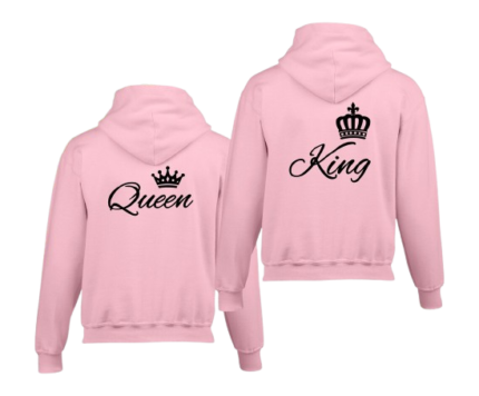 Pink king and queen hoodies