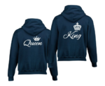 blue king and queen hoodies