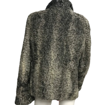 Vintage Grey Astrakhan Shearling Fur Coat
