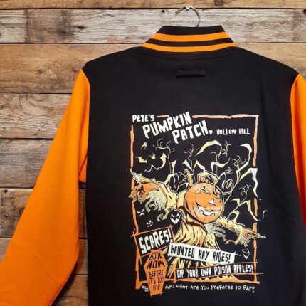 Pete's Pumpkin Patch Varsity Jacket For Unisex Zing Apparel