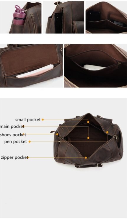 Premium Crazy Horse Leather Duffle Bag Zing Apparel