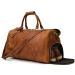 Premium Luggage Leather Duffel Bag, Brown Zing Apparel