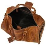 Premium Luggage Leather Duffel Bag, Brown Zing Apparel