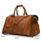 Premium Luggage Leather Duffel Bag, Brown Zing Apparel