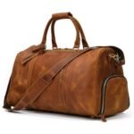 Premium Luggage Leather Duffel Bag, Brown Zing Apparel