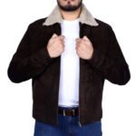 Andrew Lincoln Suede Leather Jacket, Brown Zing Apparel