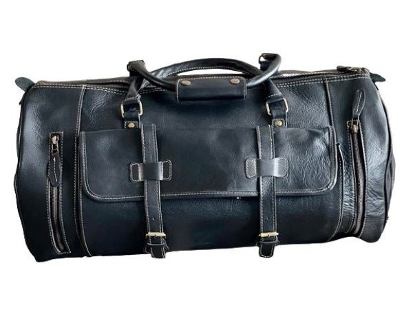 image_3_4f5677bf-b8a5-45f4-8b09-e5f6562212af Premium Cow Leather Duffle Bag, Black Zing Apparel