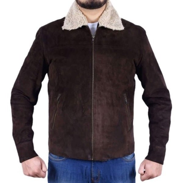 Andrew Lincoln Suede Leather Jacket, Brown Zing Apparel