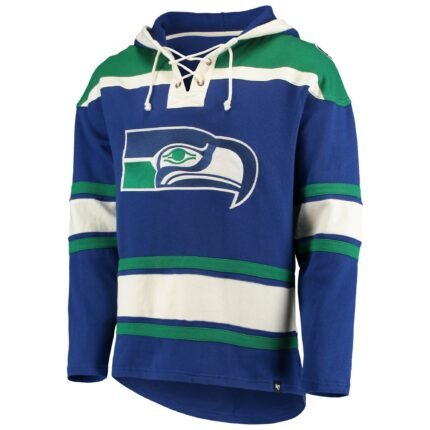 royal seattle seahawks throwback lacer pullover hoodie