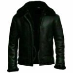 Pilot Aviator Bomber Jacket Men, Black Zing Apparel