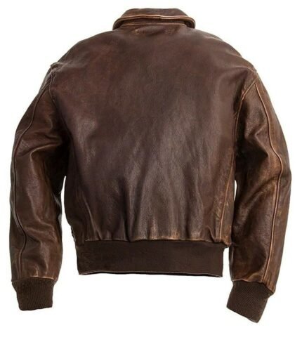 A-2 Force Brown Bomber Leather Jacket Zing Apparel