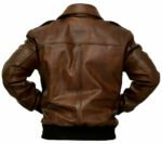 G-1 Brown Bomber Distressed Leather Jacket Zing Apparel