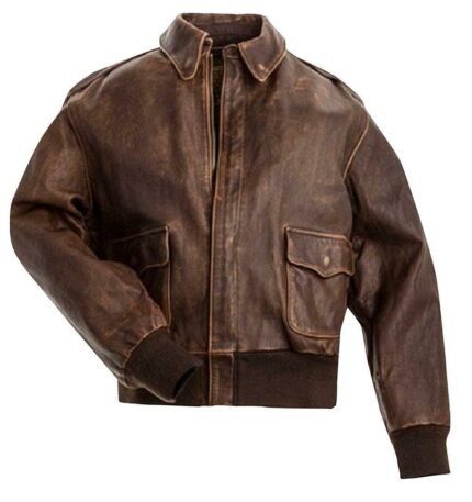 A-2 Force Brown Bomber Leather Jacket Zing Apparel