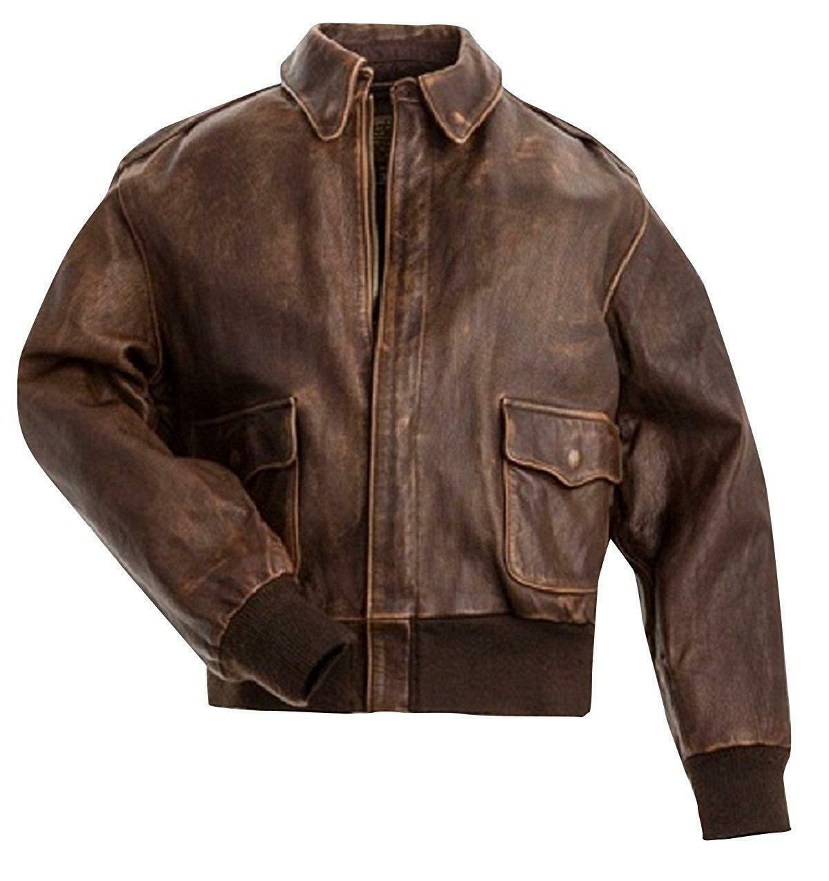 s-l1600_d5d7e673-1789-413a-8189-74326f632ae1-1 A-2 Force Brown Bomber Leather Jacket Zing Apparel