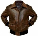 G-1 Brown Bomber Distressed Leather Jacket Zing Apparel