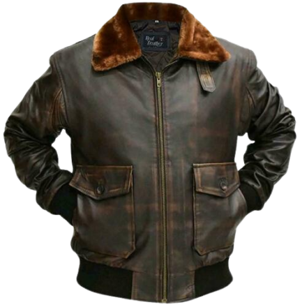 G-1 Aviator Distressed Brown Leather Jacket Zing Apparel