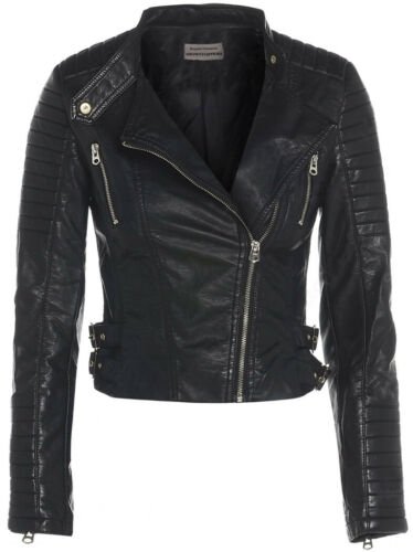 Moto Asymmetrical Biker Jacket Women, Black Zing Apparel